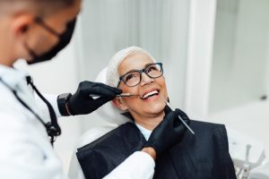 woman getting a dental exam
